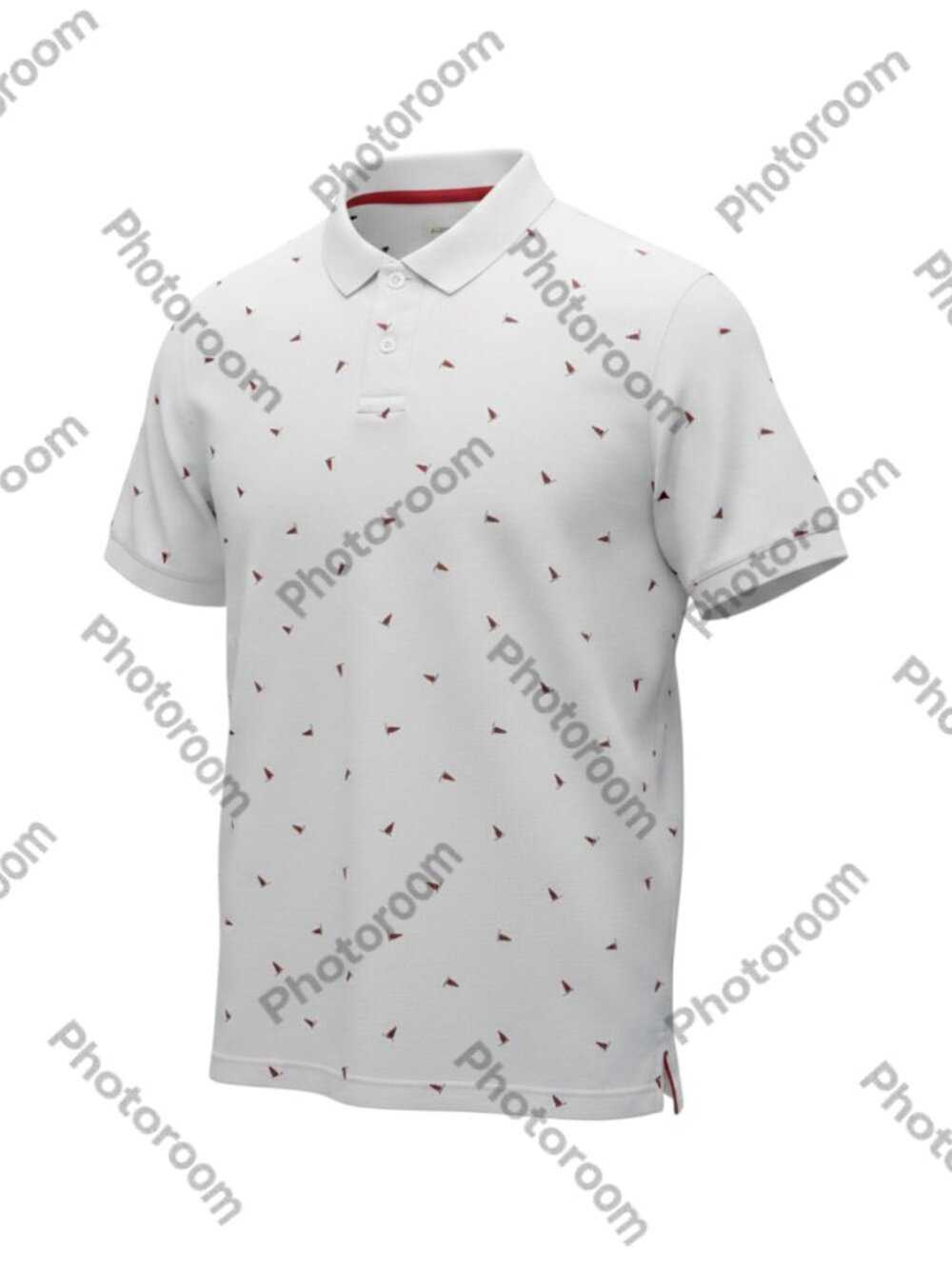 Aeropostale Polo Shirt L White Patterned